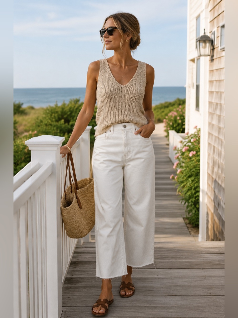 J. Crew Wide-leg Cropped Denim Jean in All-day Stretch Off White - Spring 2025